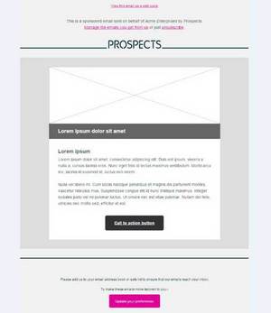 Prospects email layout - option 1